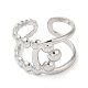 304 Stainless Steel Hollow Knot Open Cuff Ring for Women RJEW-I098-29P-2