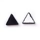フロッキーアクリルカボション  三角形  ブラック  8.5x9.5x1.5mm X-OACR-I001-J02-2