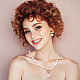 Collar con colgante de corazón de perla de plástico abs anattasoul con cadenas de cuentas y aretes colgantes SJEW-AN0001-18-4