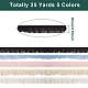 Cheriswelry 25 Yards 5 Colors Double Tiers Pleated Chiffon Polyester Ribbons ORIB-CW0001-01-4