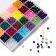 24 brins de perles de verre transparent de couleurs FGLA-X0001-04B-6mm-5