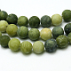 Chapelets de perles rondes en jade taiwan mat naturel G-M248-6mm-02-3