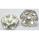 Brass Rhinestone Spacer Beads X-RSB010C01-1