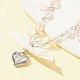 Coeur en alliage avec collier pendentif mot NJEW-FZ00004-14-2