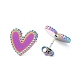 Ion Plating(IP) 304 Stainless Steel Heart Stud Earrings for Women EJEW-I285-09MC-2