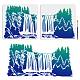2pcs Waterfall Scenery Stencil Splicing Patterns 22×11inch Large Forest Mountain Landscape Stencil with Paint Brush Natural Scenery 11.8×11.8inch Drawing Template for Wood Walls Canvas DIY-MA0004-46A-1