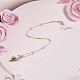 Collier pendentif cornet de crème glacée en perles naturelles avec chaînes satellites en laiton pour femme NJEW-T015-01G-2