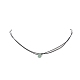 Doppelstrang-Halskette mit Tropfenanhänger aus natürlichen und synthetischen gemischten Edelsteinen für Damen NJEW-JN04257-4