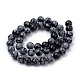 Chapelets de perles de flocon de neige en obsidienne naturelle G-S259-20-10mm-2