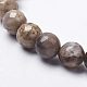 Chapelets de perles de feuille d'argent en jaspe naturel G-K181-4mm-O01-2