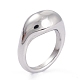 ユニセックス304ステンレススチールフィンガー指輪  円形  ステンレス鋼色  サイズ7  3.2~9.8mm  内径：17.3mm X-RJEW-K233-11B-P-3