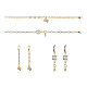 SUNNYCLUE 1 Set DIY Gold Plated Cubic Zircon Chain Bracelet Earring Making Kit for Women Girls - Make 1 Bracelet + 1 Pair of Long Chain Earrings DIY-SC0003-13-3