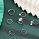 Chgcraft 16 pz anelli vuoti 4 stili regolabili anelli a punta in ottone base per perline semiforate pad vuoto vassoi per anelli risultati dei gioielli per fai da te anelli grezzi kit per la creazione KK-CA0002-16-7