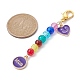 Mother's Day Flat Round with Word Mom & Heart Alloy Enamel Pendant Decorations HJEW-JM01510-04-3