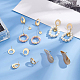 BENECREAT 18Pcs 3 Style Brass Stud Earring Findings KK-BC0007-90-5