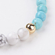 Natural Howlite & Synthetic Turquoise Gemstone Stretch Bracelets BJEW-JB03638-02-2