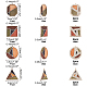 Superfindings 8 個 4 スタイル染色木材ペンダント幾何学模様木製チャーム木製ペンダントと合金パーツネックレスイヤリング diy ジュエリーメイキング  穴：1.4~1.8mm FIND-FH0004-20-4