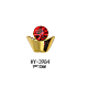 合金カボション  ネイルアートの装飾の付属品  ガラスラインストーン付き  sycee  ゴールドカラー  ライトシャム  10x9mm MRMJ-N003-14-020-1