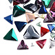 ガラスカボション  多面カット  三角形  ミックスカラー  6~23x6.5~25x2~5mm GGLA-N005-06-1