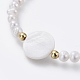 Natürliche Süßwasserperlen Perlen Armbänder BJEW-JB05123-4