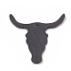 イミテーションレザービッグペンダント  フェイクファー付き  牛の頭  キャメル  52x52x2mm  穴：2mm FIND-N001-14A-3