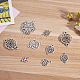 SUNNYCLUE 1 Box 60pcs 10 Styles Flower of Life Connectors for Jewellery Making Craft Supplies Jewelry Findings Accessory Necklace Bracelet TIBE-SC0002-04-4