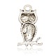 Antique Silver Alloy Rhinestone Owl Pendants for Halloween Jewelry ALRI-J058-02AS-2