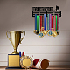 Espositore da parete con porta medaglie in ferro a tema sportivo ODIS-WH0021-683-6