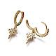 Brass Dangle Hoop Earrings EJEW-F198-03-2