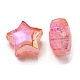 UV Plating Transparent Crackle Acrylic Beads OACR-P010-09D-3
