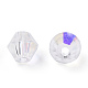Galvanoplastie perles de verre transparentes GLAA-YWC0001-02A-7