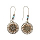 3 Pairs 3 Style Flat Round & Rhombus Alloy Enamel Dangle Earrings with Synthetic Turquoise EJEW-P200-05AB-3