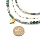 3 pièces 3 style en laiton coeur médaillon pendentif colliers ensemble NJEW-JN04072-5