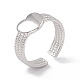 304 кольцо из нержавеющей стали с открытым сердцем для женщин RJEW-G275-06P-1