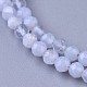 Collane di perle di agata blu naturale con pizzo X-NJEW-K114-B-A08-2