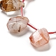 Fili di perle di quarzo ematoide rosso naturale/quarzo ferruginoso G-Z040-A04-01-4