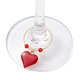 Valentinstag-Weinglas-Anhänger aus emaillierter Legierung AJEW-JO00207-3