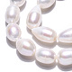 Hebras de perlas de agua dulce cultivadas naturales PEAR-N012-10B-4