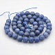 Naturali blu avventurina perle tonde fili G-N0120-08-8mm-2