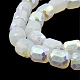 Frosted Imitation Jade Glass Beads Strands GLAA-P058-08A-04-4