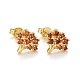 Rack Plating Brass Micro Pave Cubic Zirconia Stud Earrings EJEW-F278-03-G-2