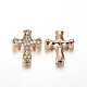 Cross Alloy Crystal Rhinestone Beads RB-J452-01RG-1