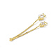 Brass Coreana Chains Tassel Pendants KK-P227-08G-3