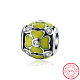 Large Hole Barrel with Clover 925 Sterling Silver Enamel European Stopper Beads STER-BB15859-8