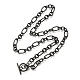 Collares unisexes de cadena figaro de acero inoxidable 304 NJEW-H215-03EB-1