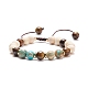 Bracelet en perles tressées en bois naturel BJEW-JB08210-1