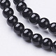 Natural Black Onyx Round Beads Strands X-GSR4mmC097-2