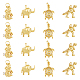 Dicosmétique 16 pièces 4 style laiton micro pavé zircon cubique pendentifs animaux KK-DC0003-46-1