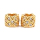 Brass Micro Pave Clear Cubic Zirconia European Beads ZIRC-P091-06G-RS-1