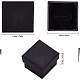 クラフト紙のボール紙ジュエリーボックス  リングボックス  正方形  内部のスポンジ  ブラック  4.5x3.8x3cm CBOX-BC0001-13A-2